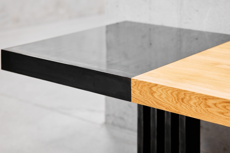 Stół drewniano - metalowy
